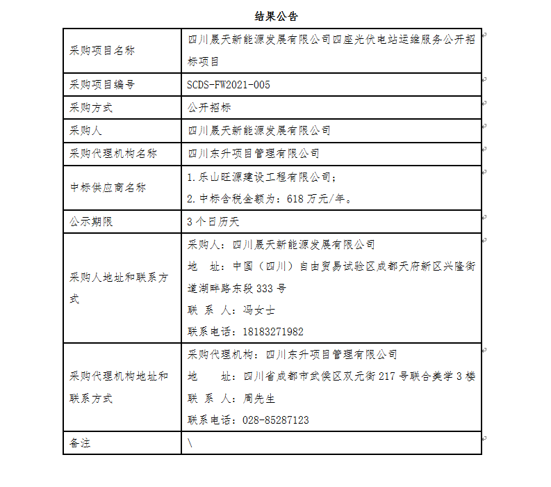 四川星空新能源发展有限公司四座光伏电站运维服务公开招标项目结果公告(1).png